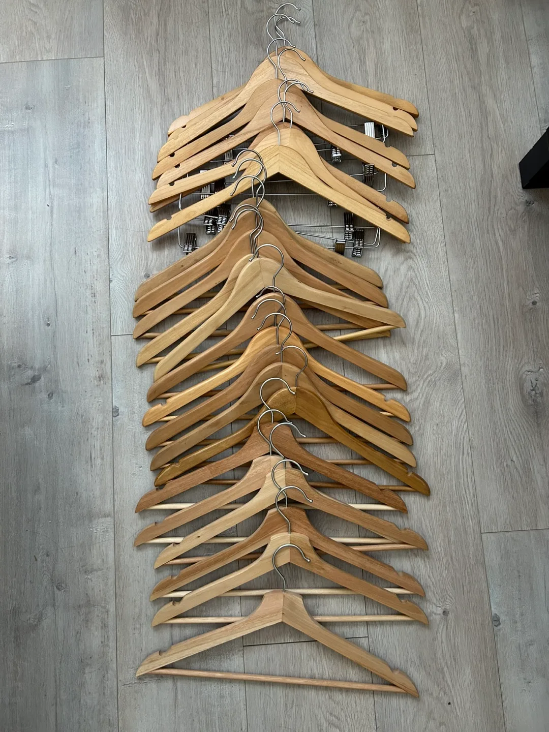 Wooden Clothes Hangers - Bulk Lot (24 hangers) thumbnail
