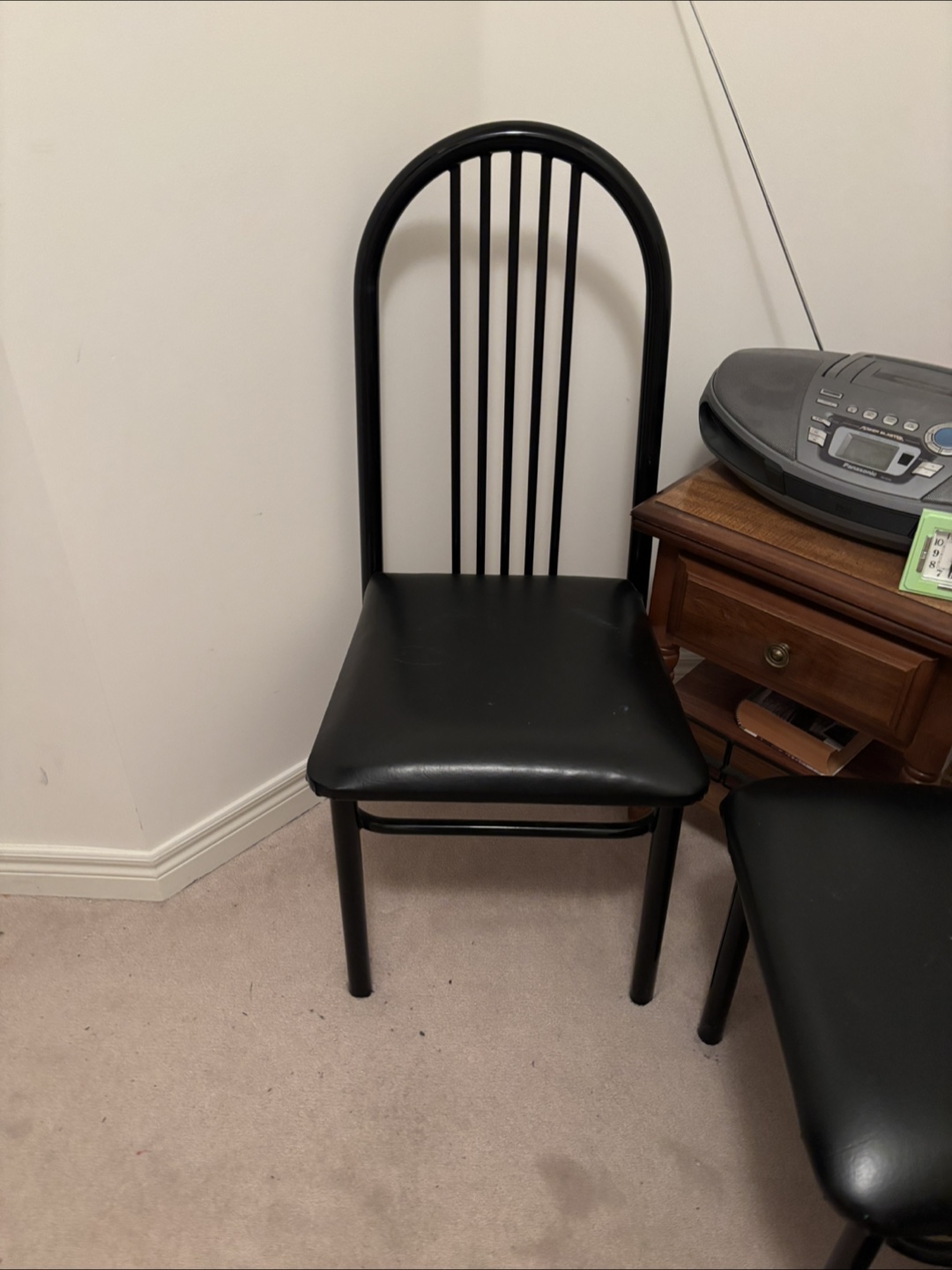 4 Black Metal Kitchen Chairs