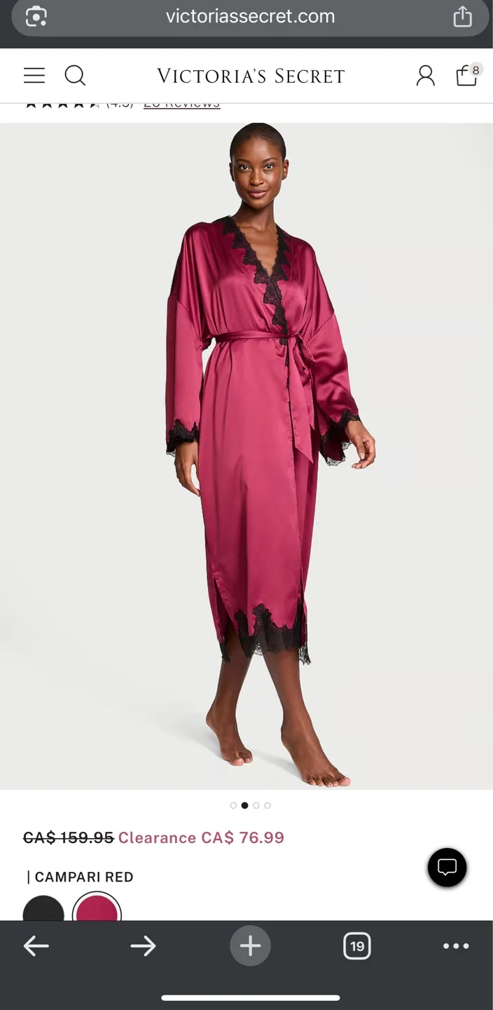 Victoria's Secret Satin Robe - Campari Red thumbnail