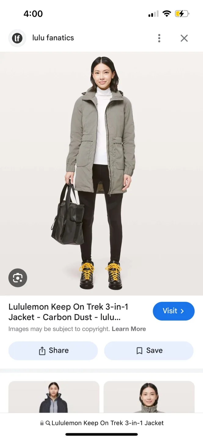 Lululemon Keep On Trek 3-in-1 Jacket - Carbon Dust thumbnail