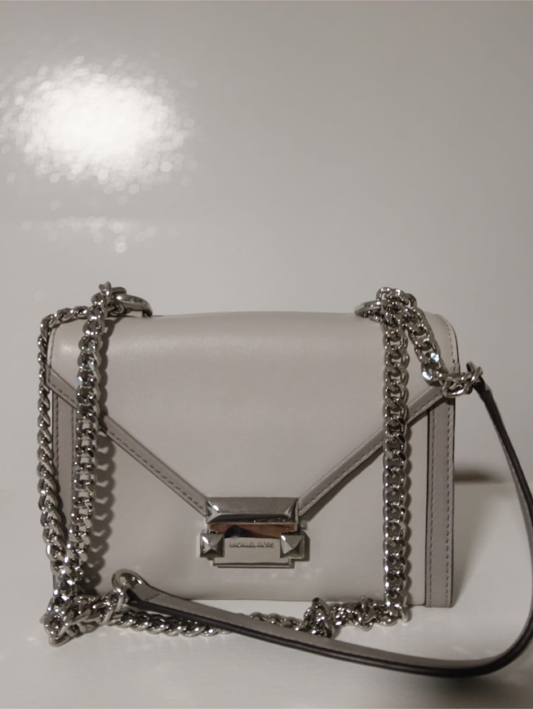 Michael Kors Grey Leather Crossbody Bag