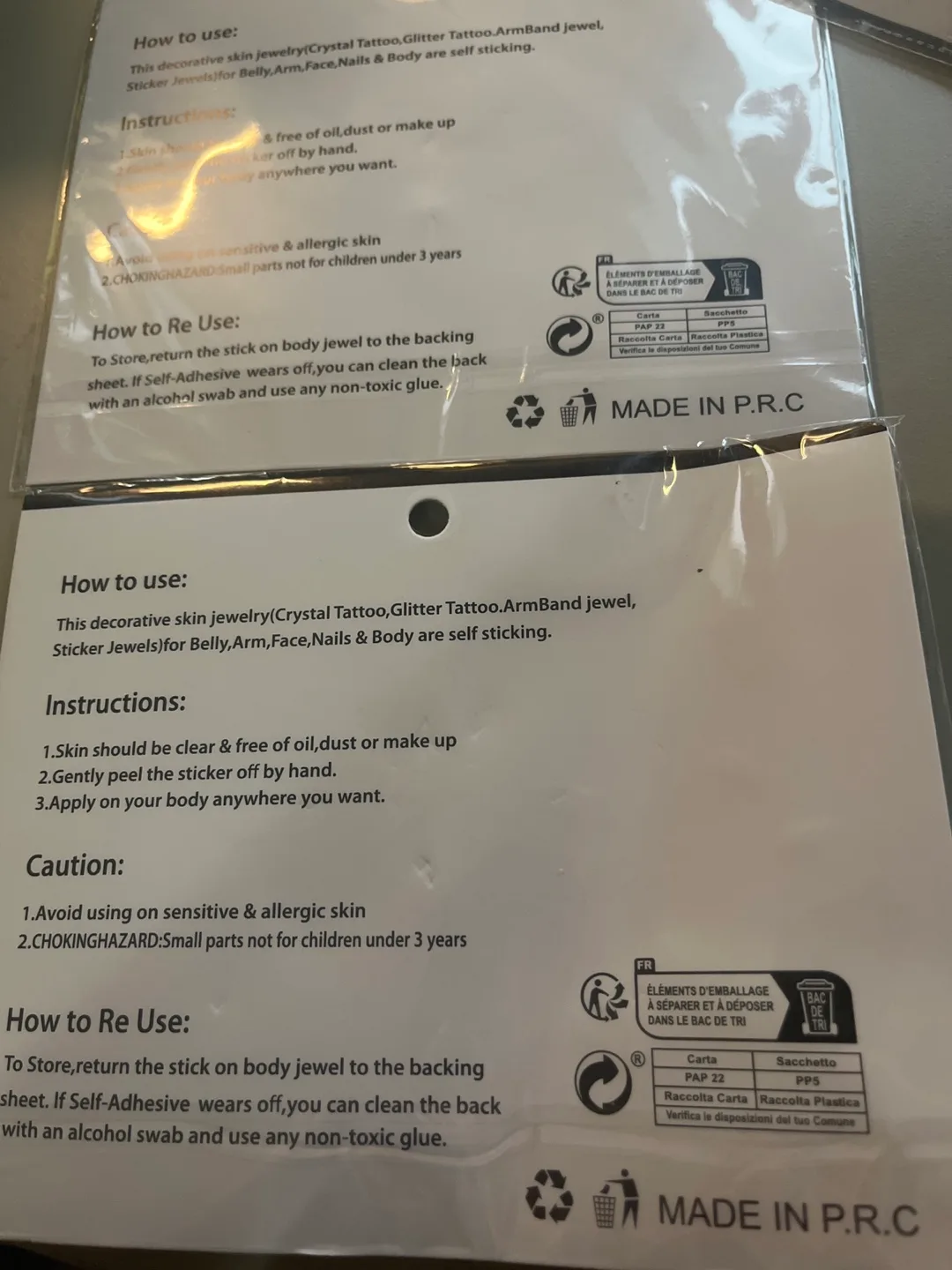 Two packs of Party Joy face jewels image indicator(3)