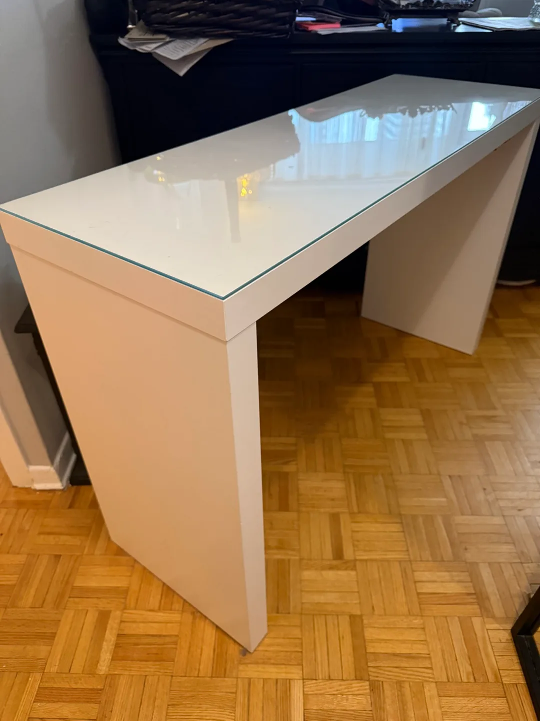 IKEA Desk Table with Glass Top thumbnail