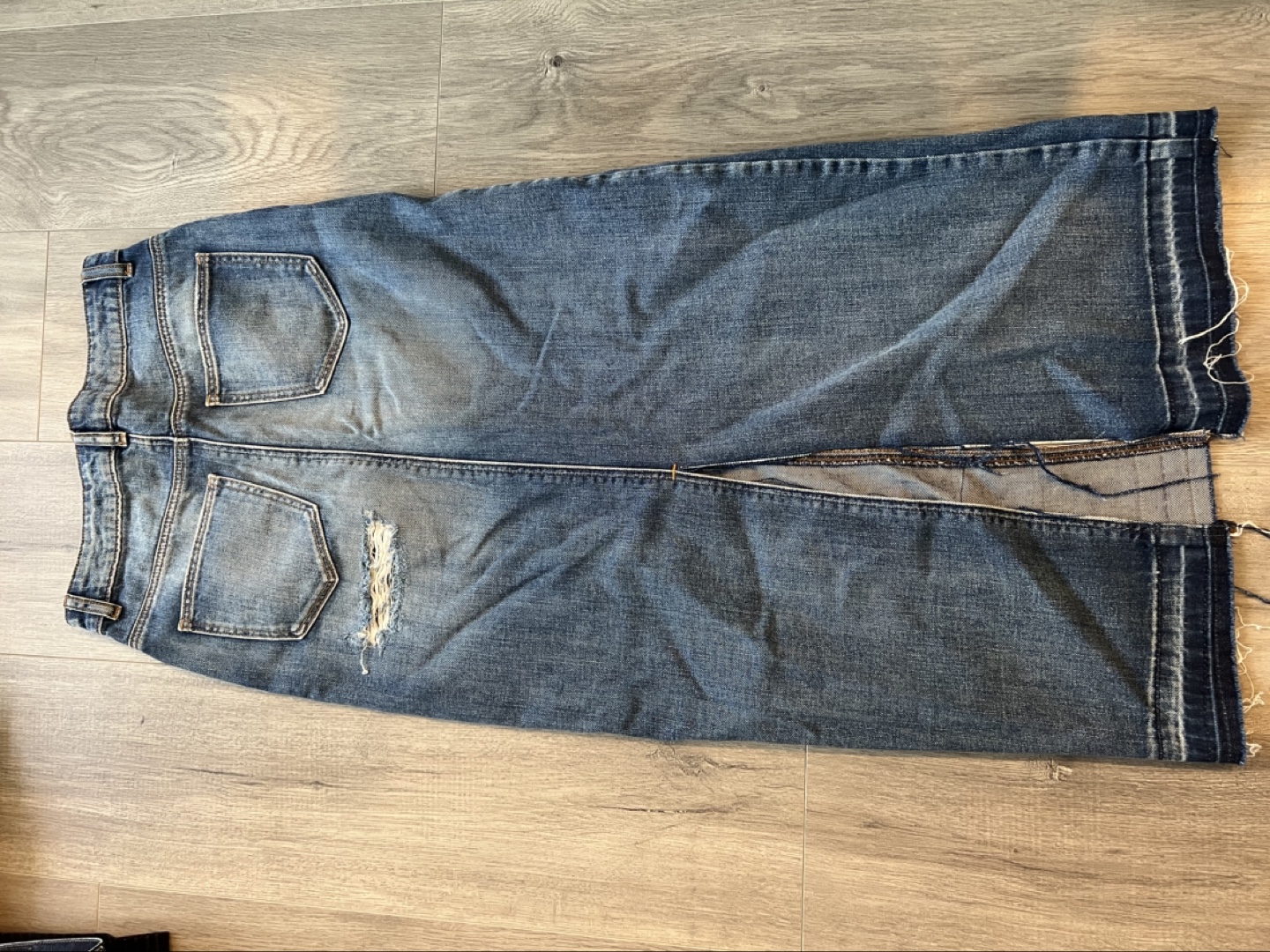 Zara Basic Denim Maxi Split Skirt XS - photo 5