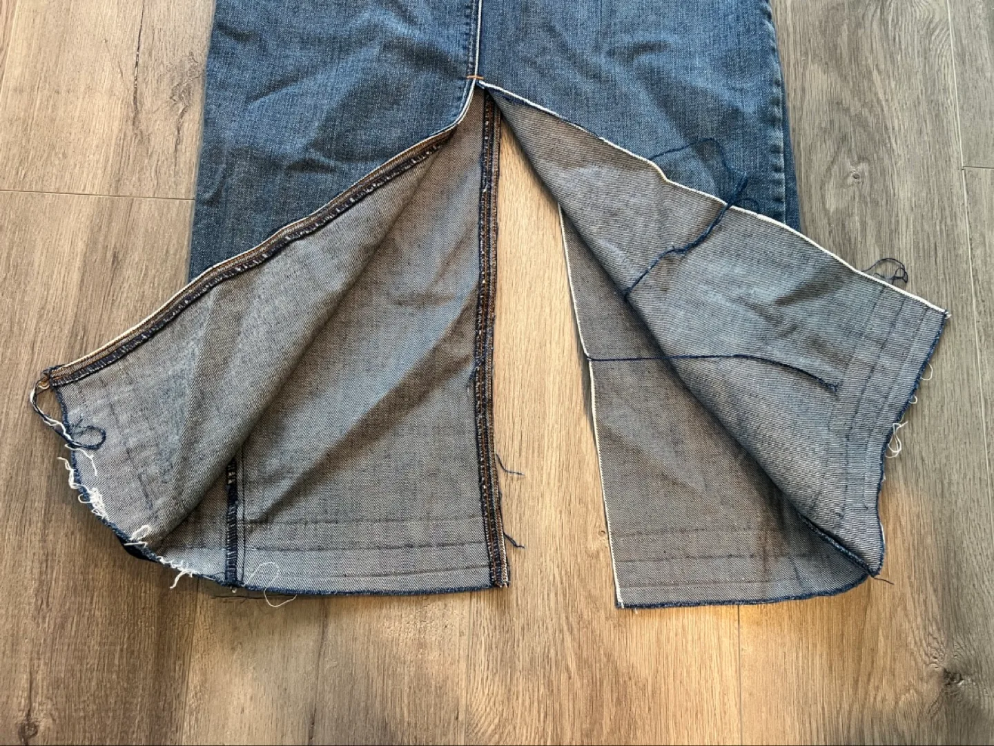 Zara Basic Denim Maxi Split Skirt XS image indicator(7)