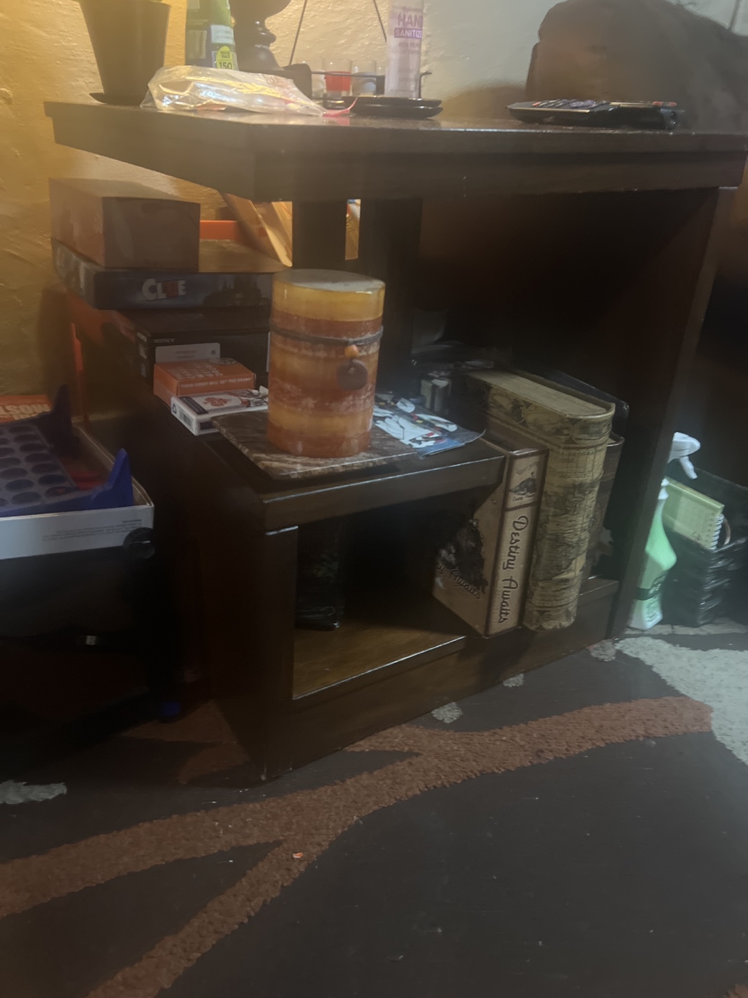 Dark Wood End Table with Two Shelves - photo 2