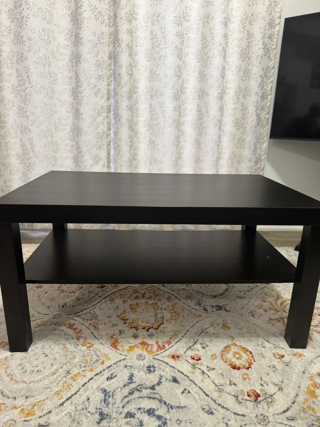 Black Coffee Table with Shelf - photo 2