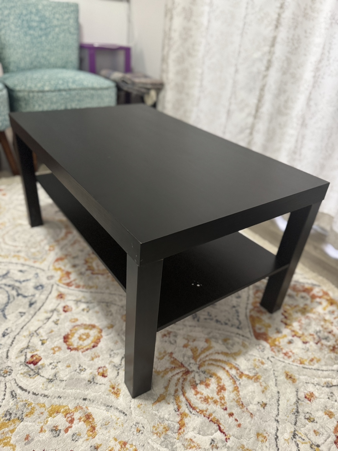 Black Coffee Table with Shelf - photo 4