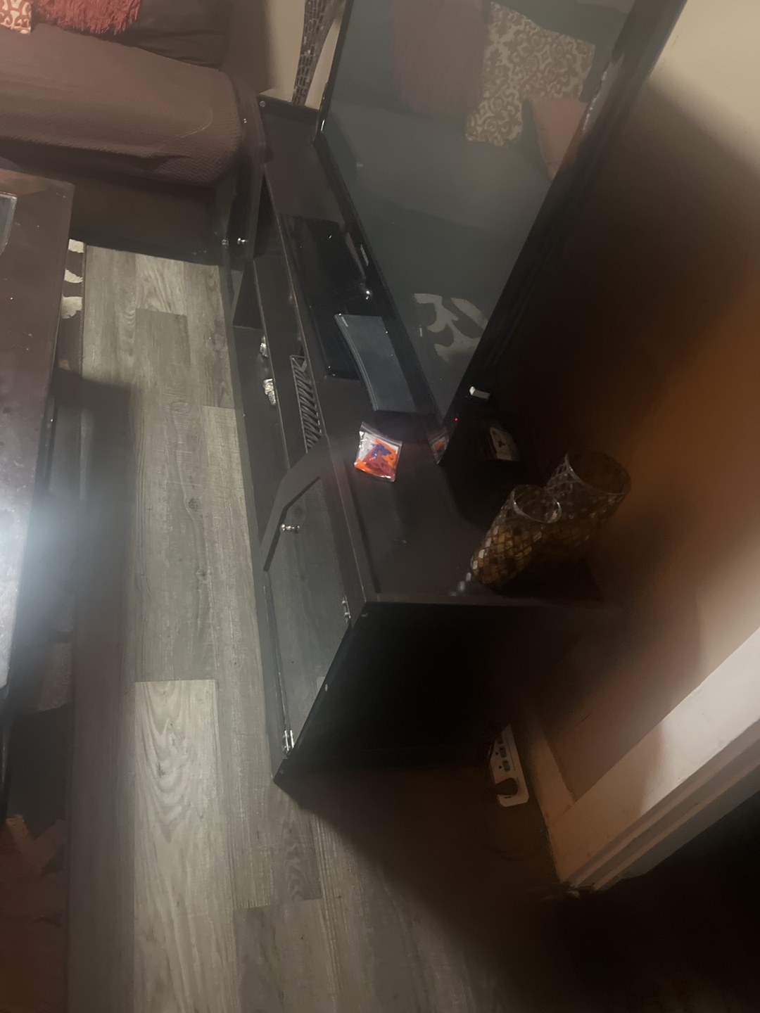 Dark brown entertainment center - photo 2