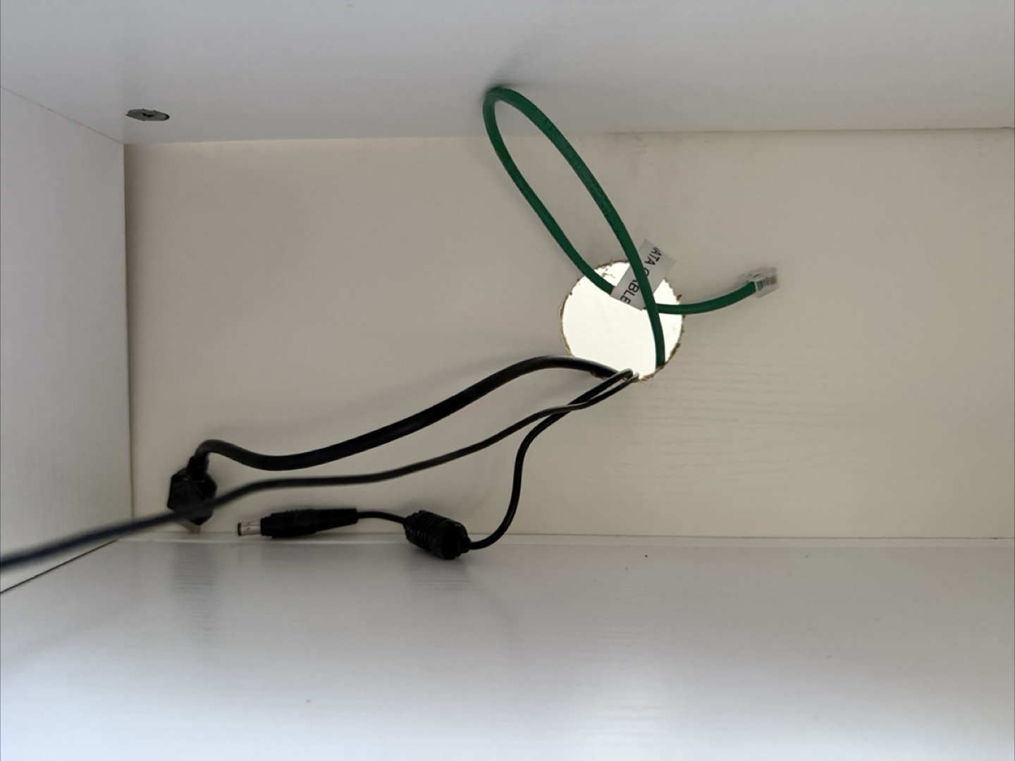 White Media Console with Cable Hole - photo 5