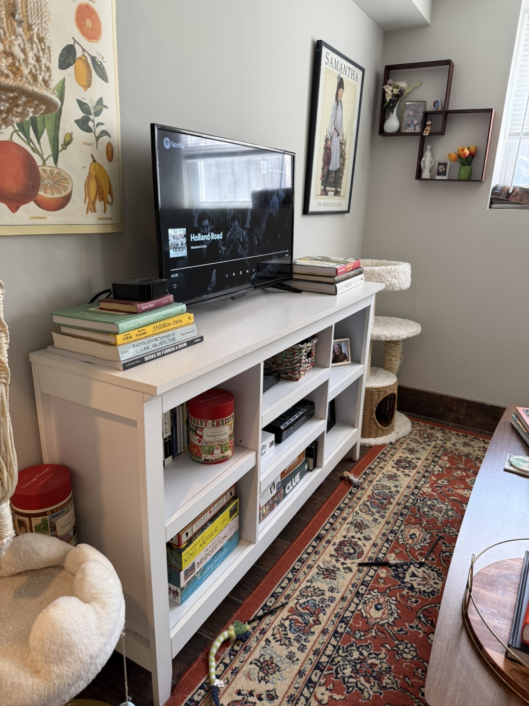 White Media Console with Cable Hole - photo 3