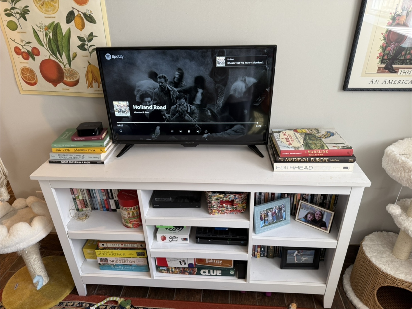 White Media Console with Cable Hole - photo 2