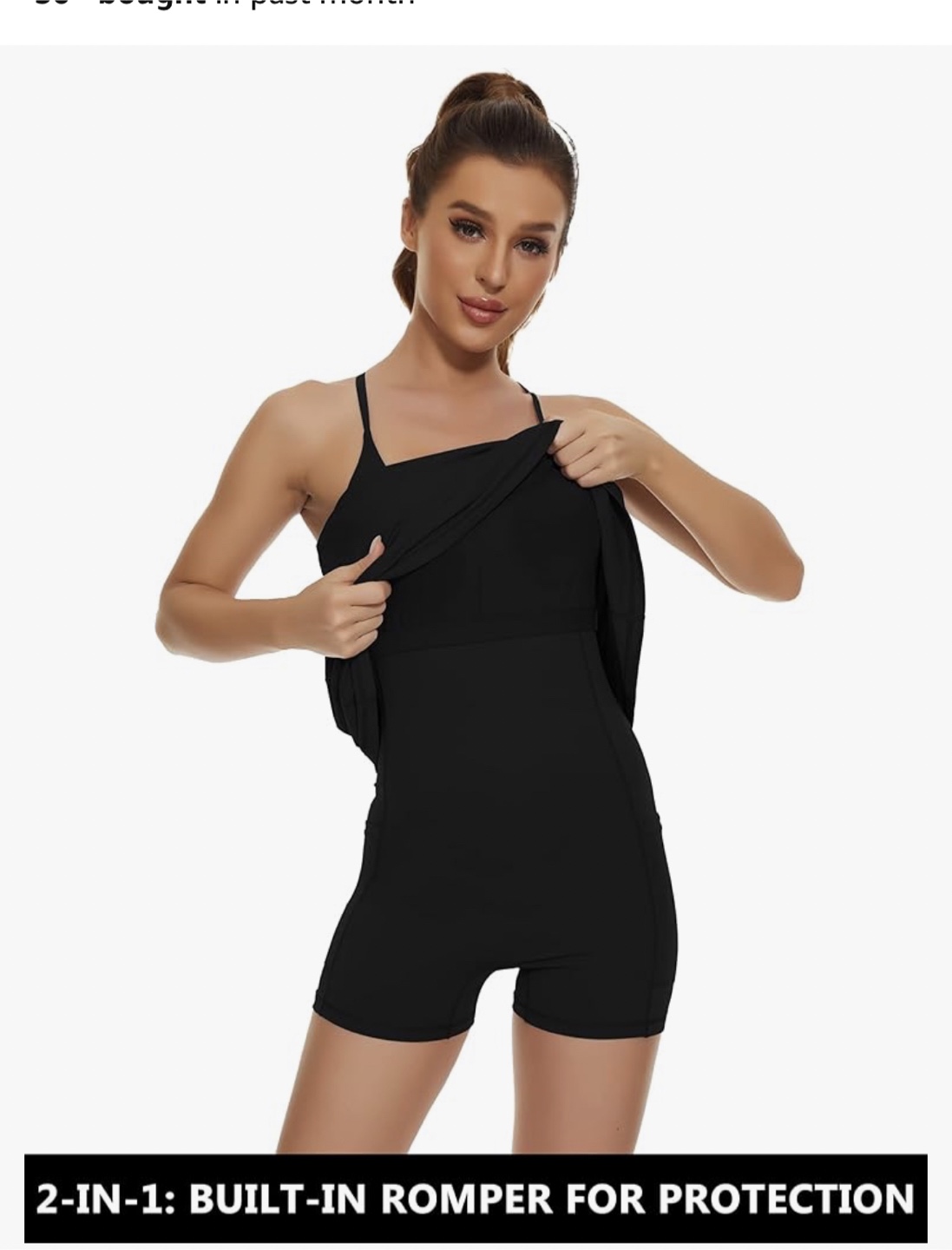 Black athletic dress with built-in shorts - photo 2