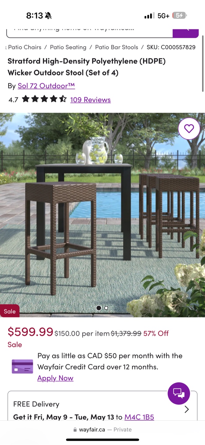 Stratford High-Density  Bar Stools (Set of 4) - photo 2