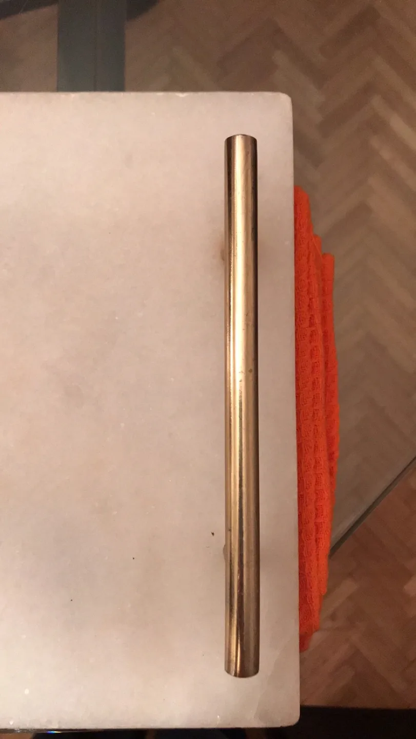 White Marble Serving Tray with Gold Handles image indicator(2)