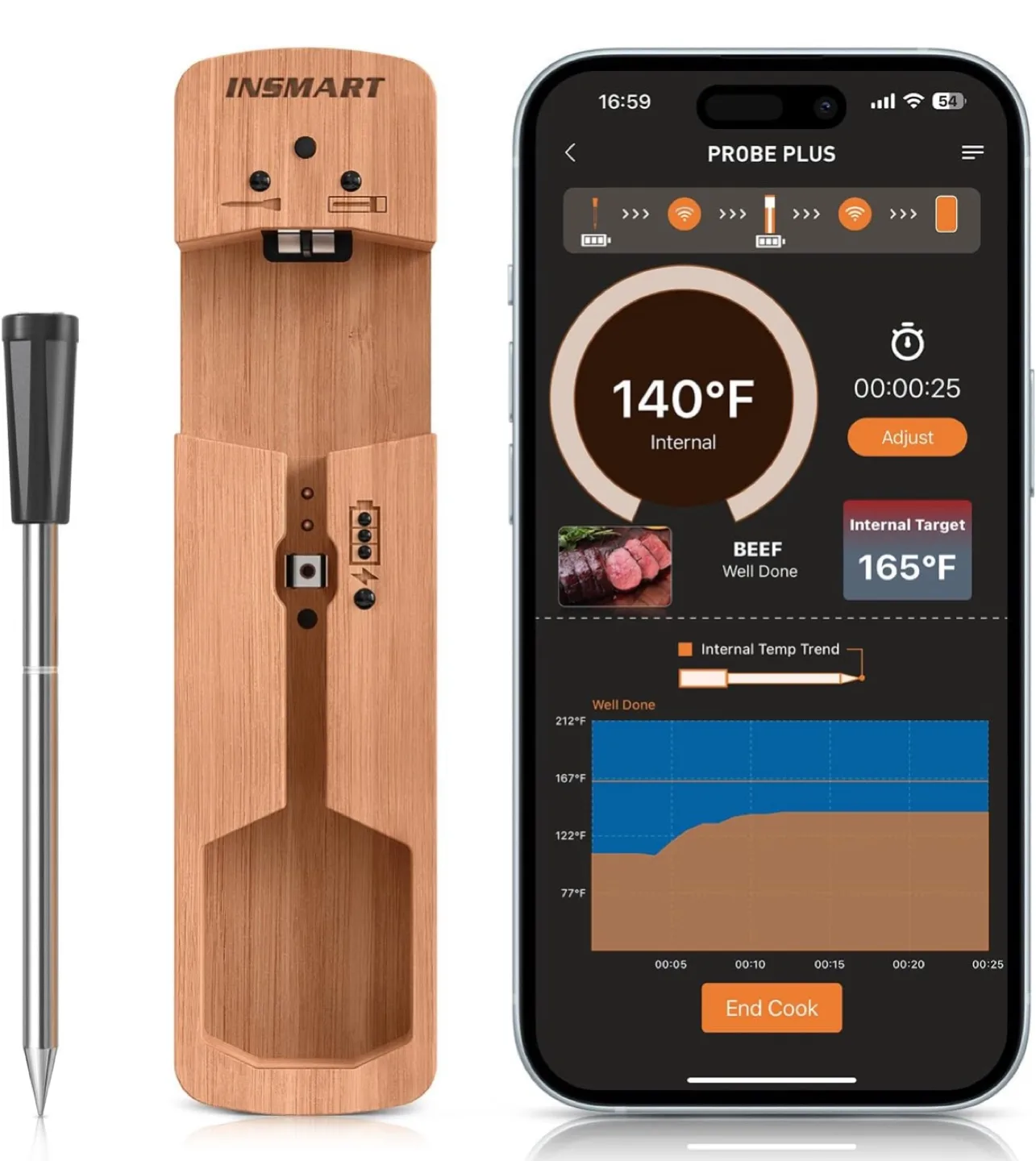INSMAART Probe Plus Smart Meat Thermometer with Long Range thumbnail