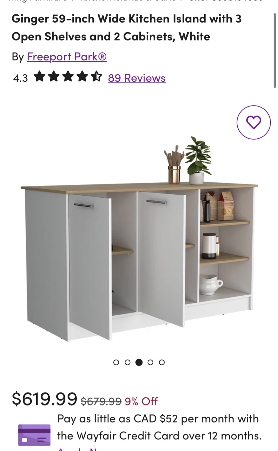 Kitchen Island - White - photo 4