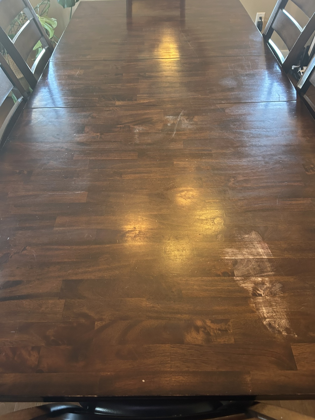 Dark Brown Wood Dining Table & 6 Chairs - photo 3