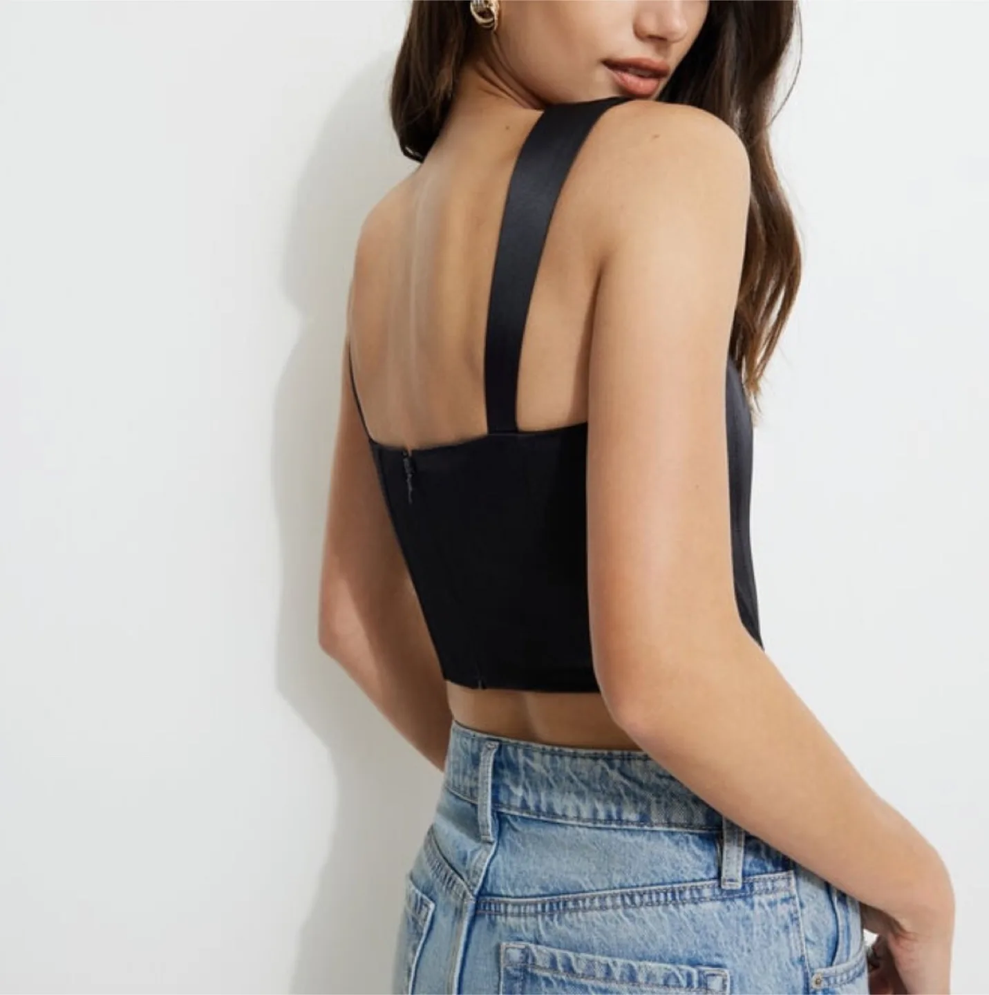 Black Satin Corset Top image indicator(3)