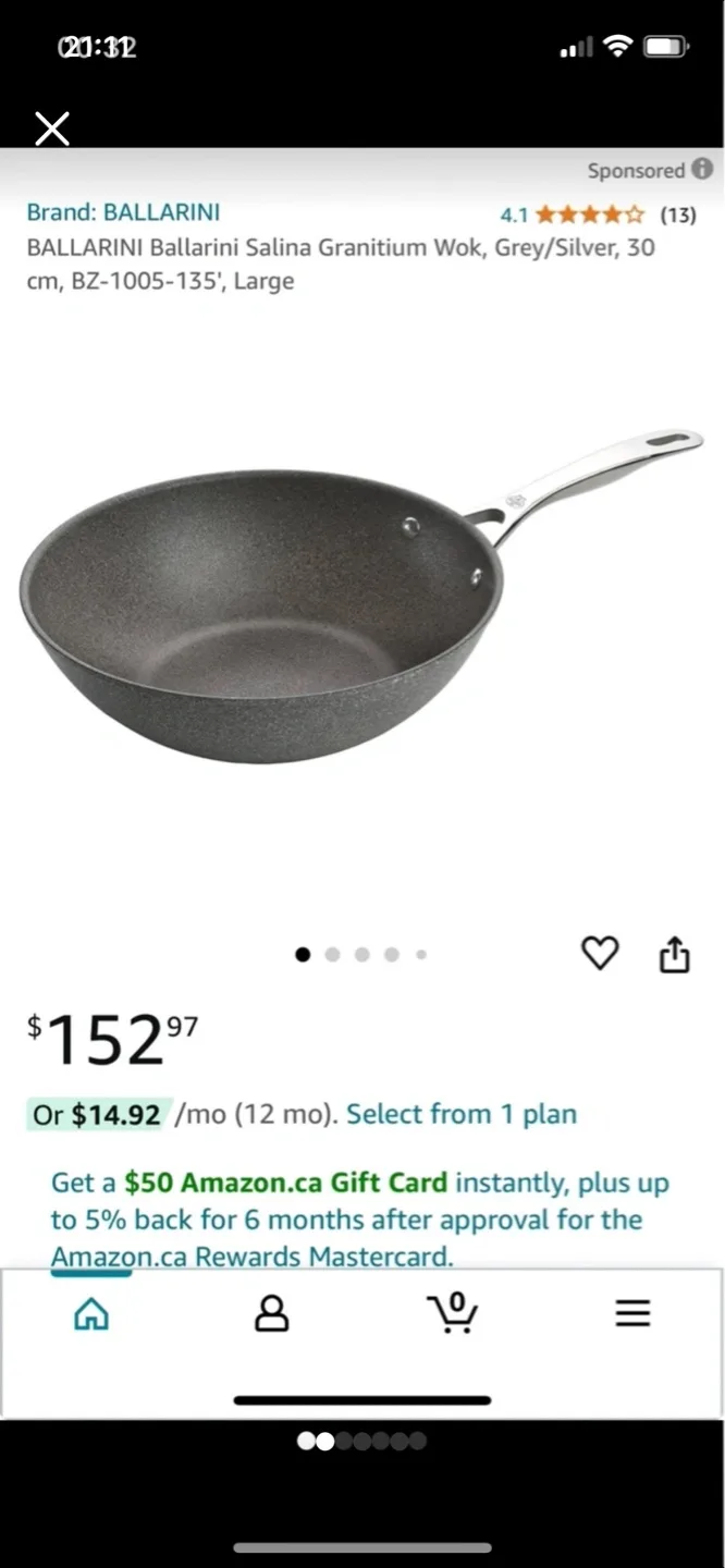 BALLARINI Salina Granitium Wok, Grey/Silver, 30cm thumbnail