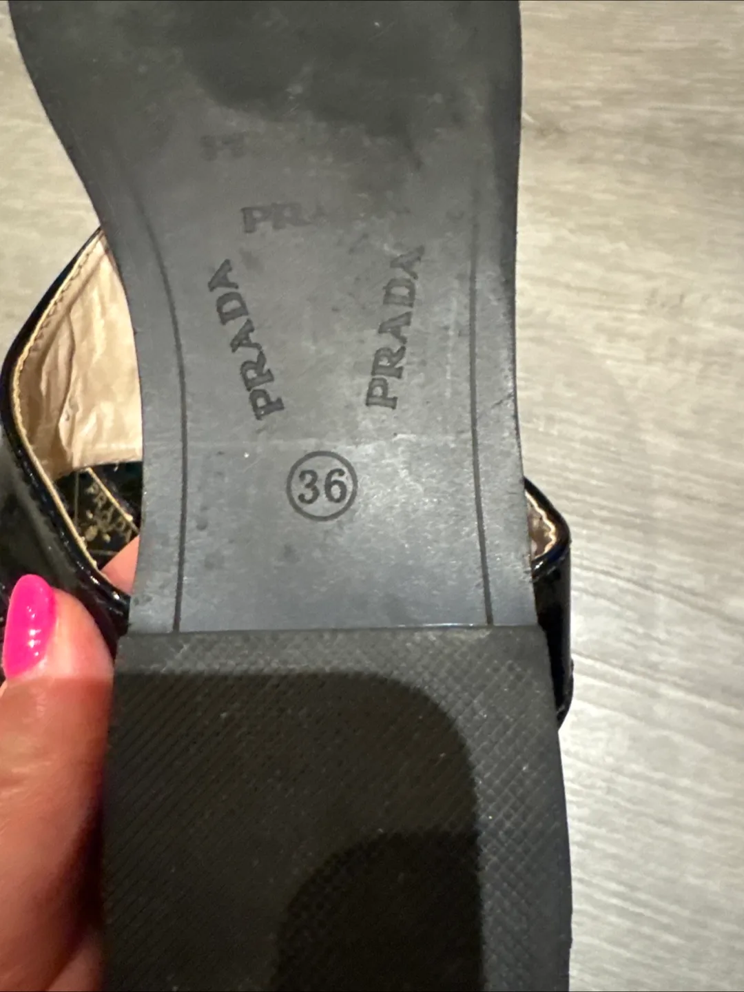 Prada Black Patent Leather Sandals Size 36 image indicator(3)