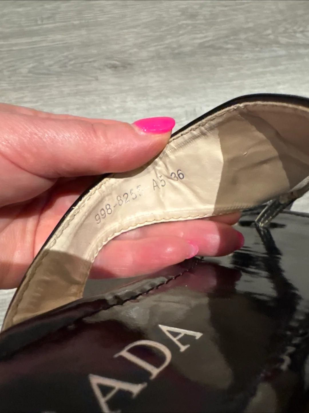Prada Black Patent Leather Sandals Size 36 image indicator(2)