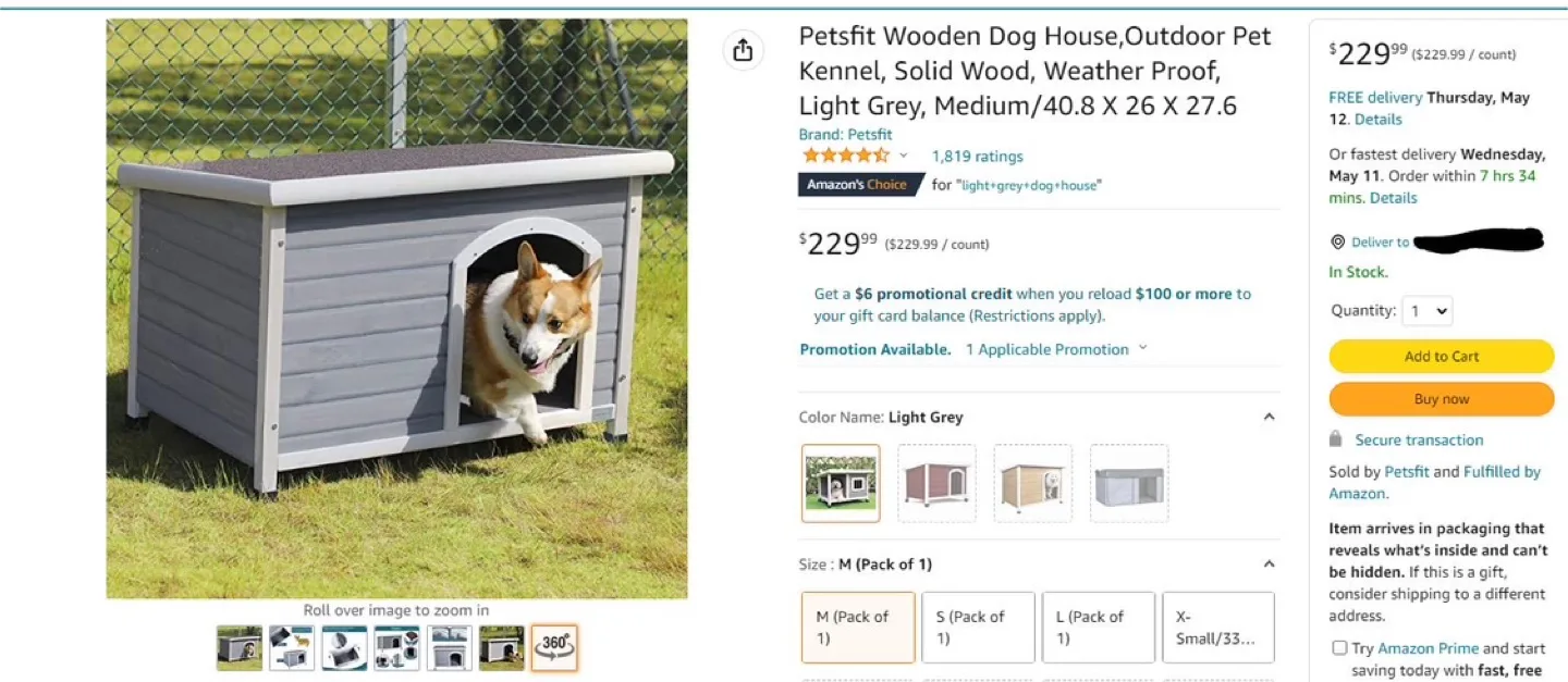 New Medium Wooden Dog House image indicator(2)