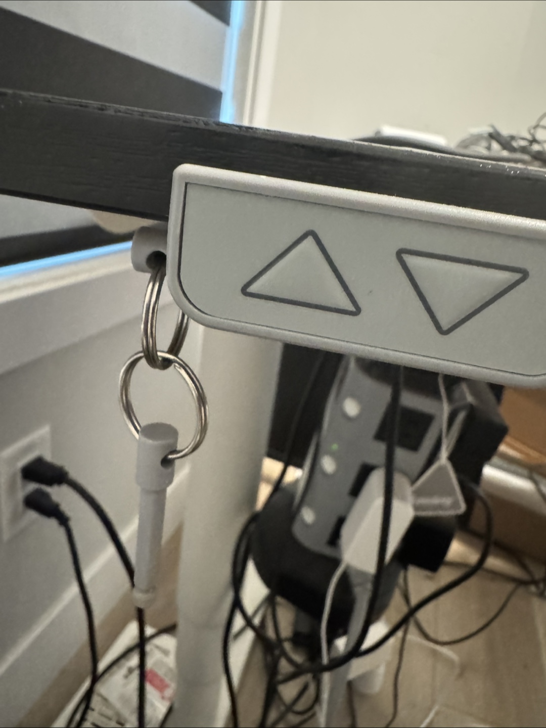 Electric Standing Desk - Black Top, White Frame