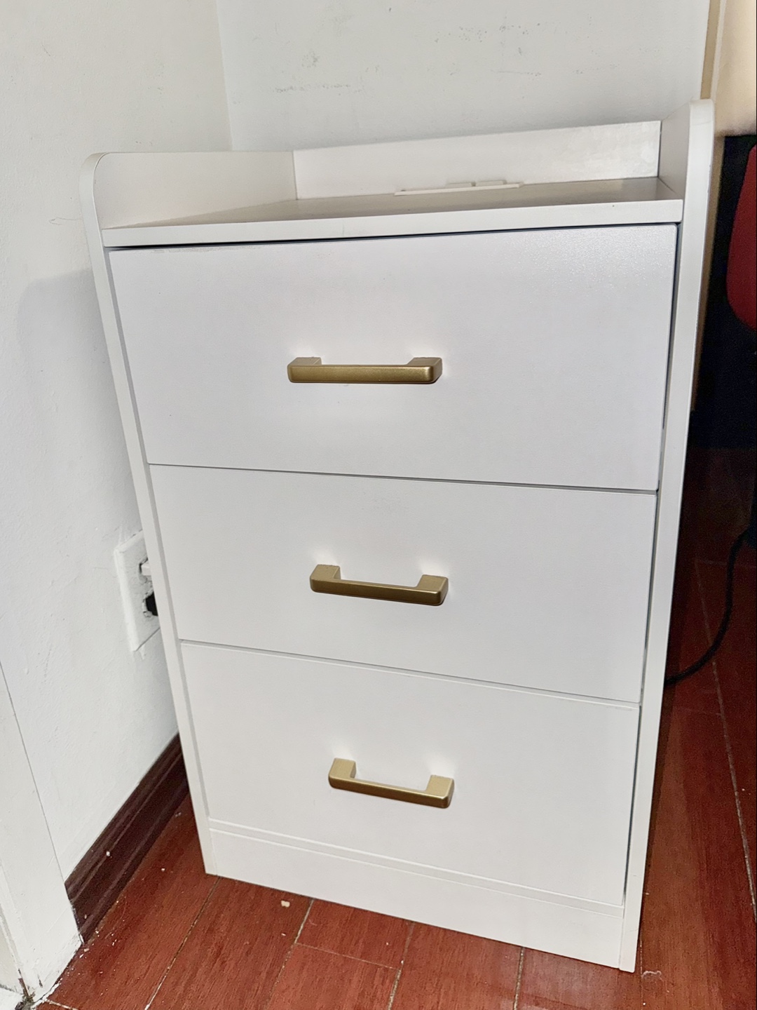 Nightstand White With Charging Station