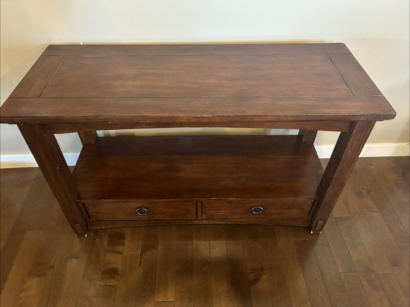 Solid Wood Console Table with Two Drawers - photo 2