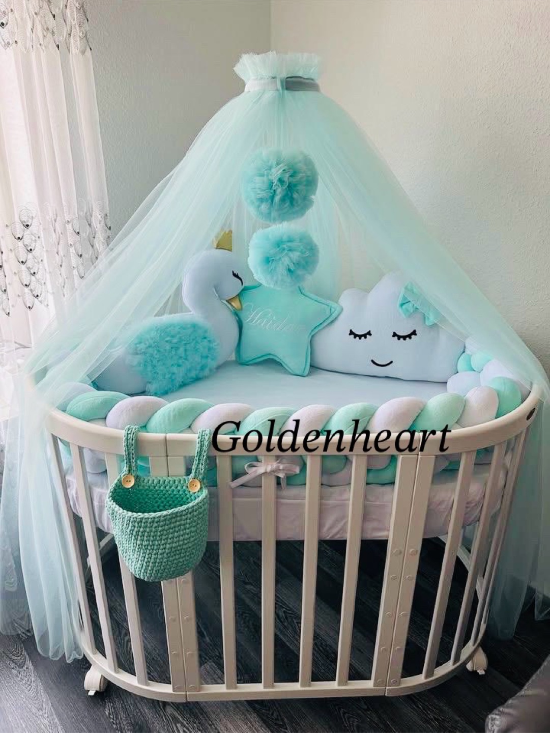 Baby Crib Bedding Set - Mint Green