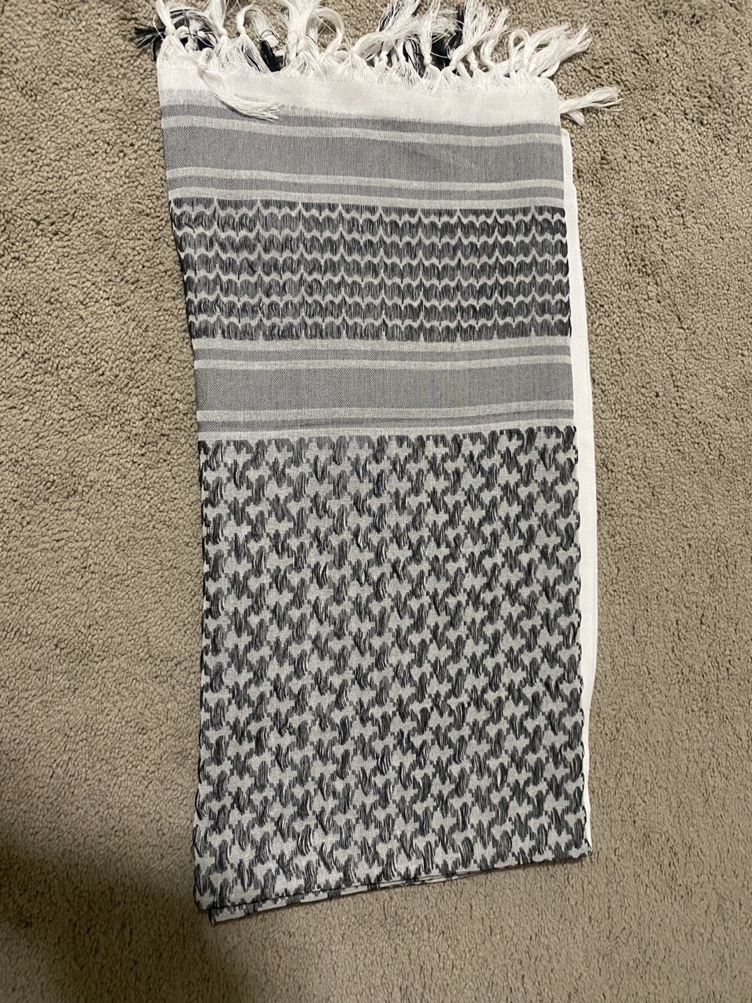 Black and White Keffiyeh Shemagh Scarf 110x110 cm - photo 5