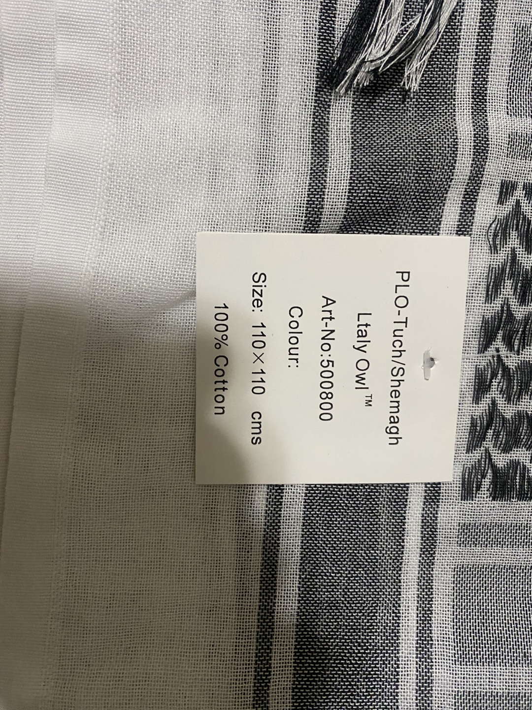 Black and White Keffiyeh Shemagh Scarf 110x110 cm - photo 3