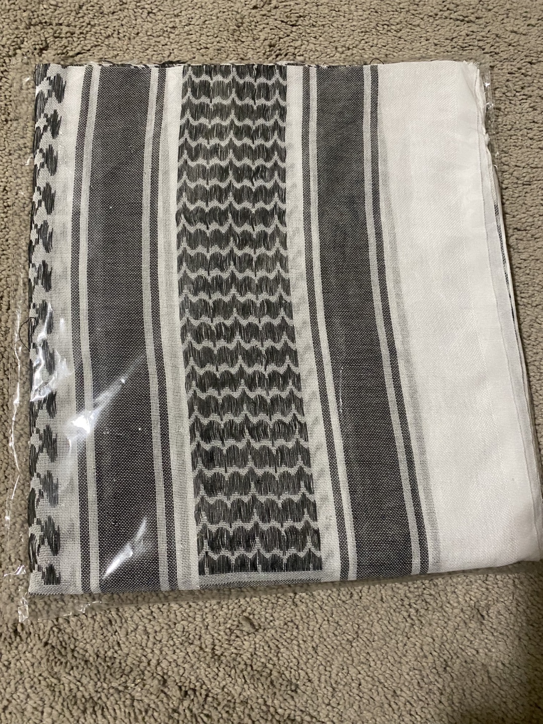 Black and White Keffiyeh Shemagh Scarf 110x110 cm - photo 4