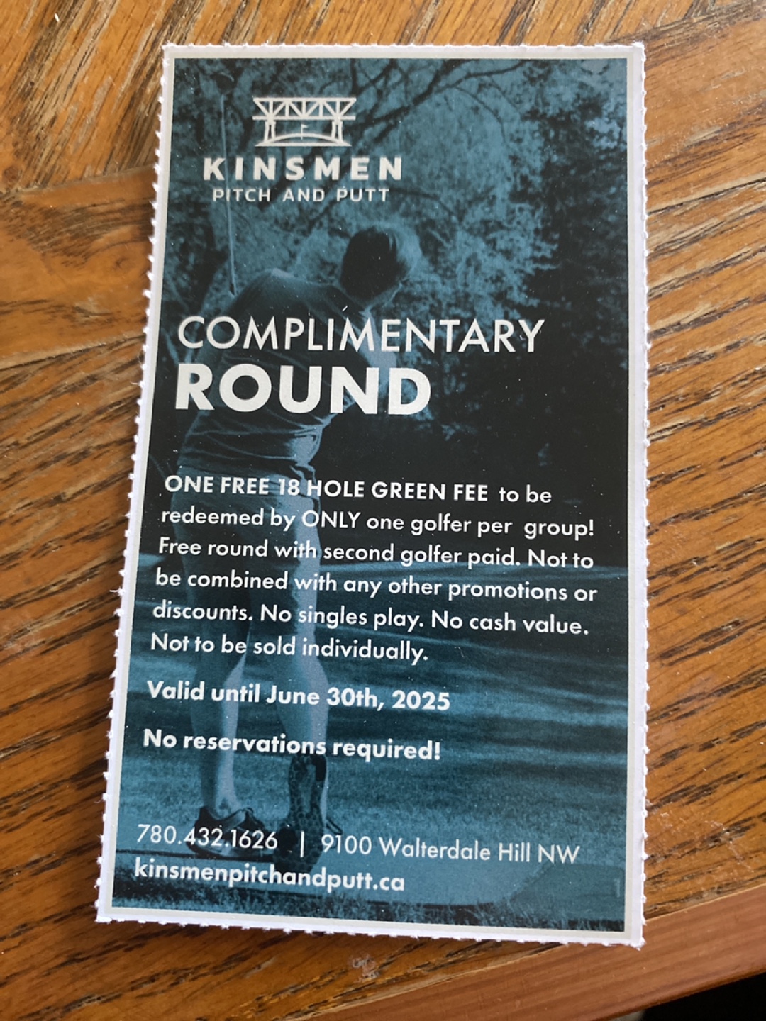 Complimentary Round of Golf at Kinsmen Pitch and Putt