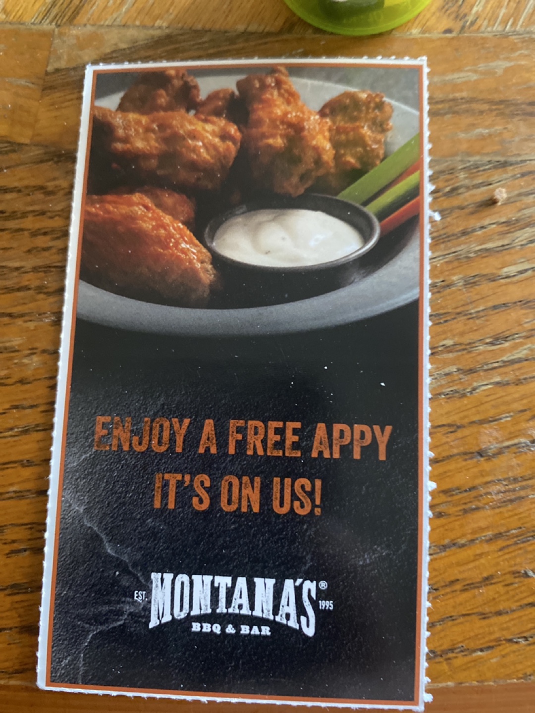 Montana's BBQ & Bar Free Appetizer Coupon
