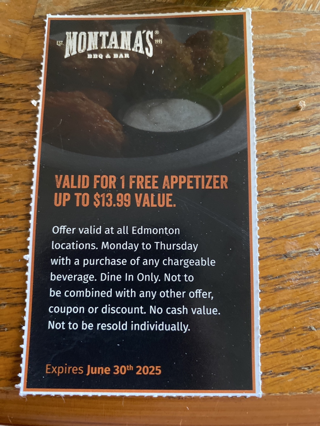 Montana's BBQ & Bar Free Appetizer Coupon - photo 2