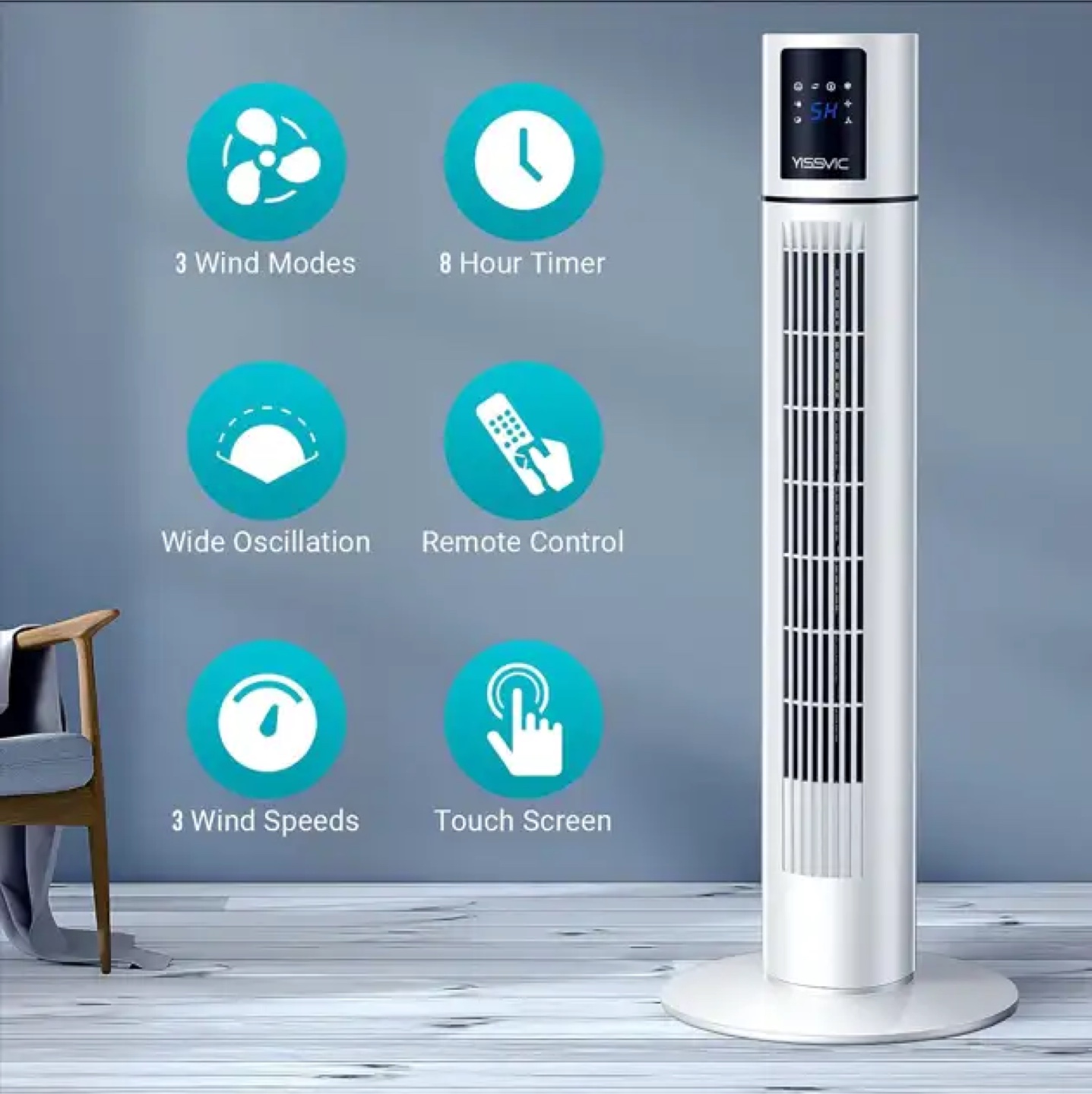 (Brand New Sealed) YISSVIC Tower Fan 34 Inches Oscillating Fans