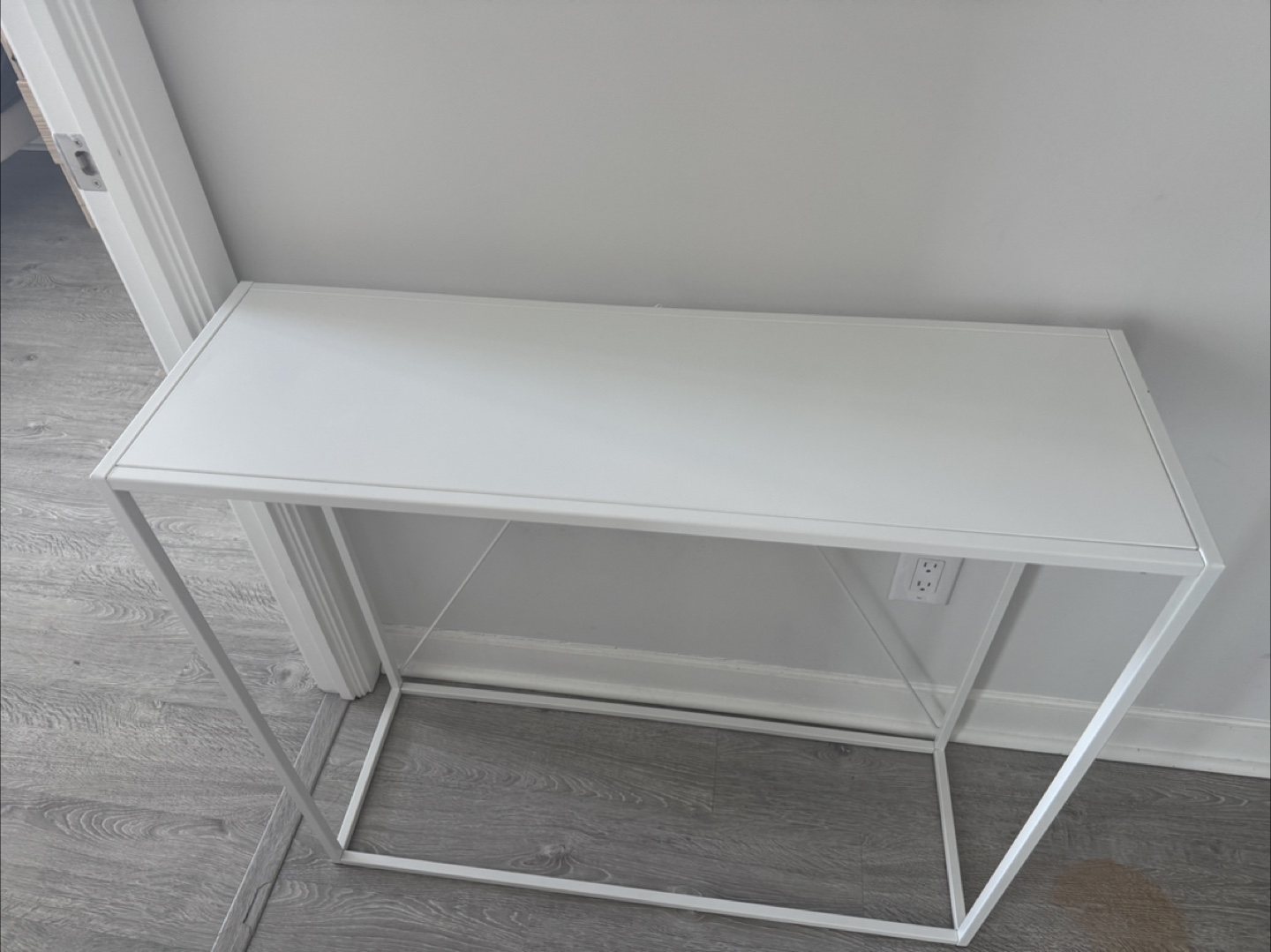White Metal Console Table