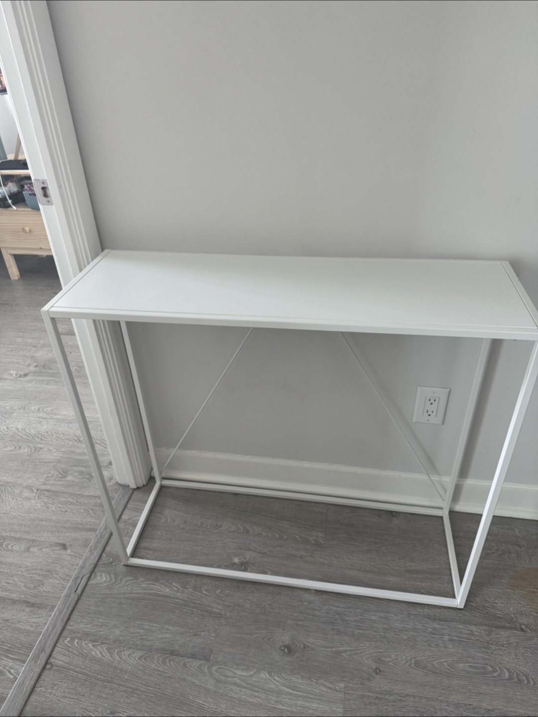 White Metal Console Table - photo 2