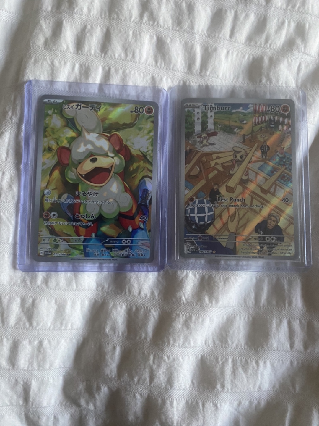 Two Pokémon Cards - Hisuian Growlithe & Timburr