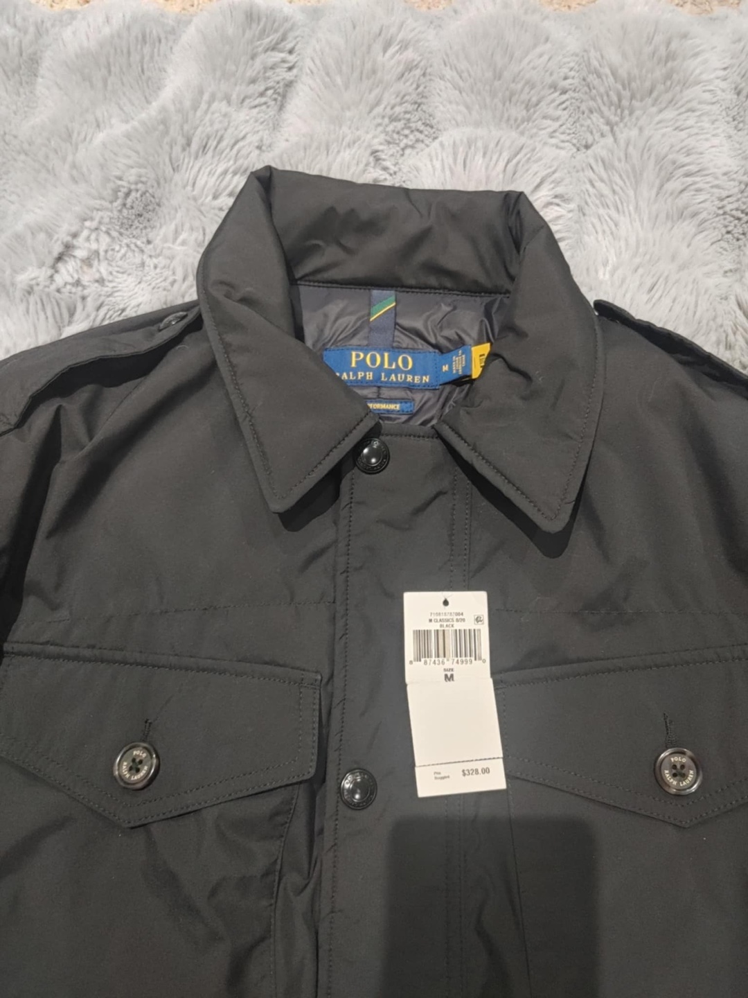 Men's Polo Ralph Lauren Black Puffer Jacket Size M