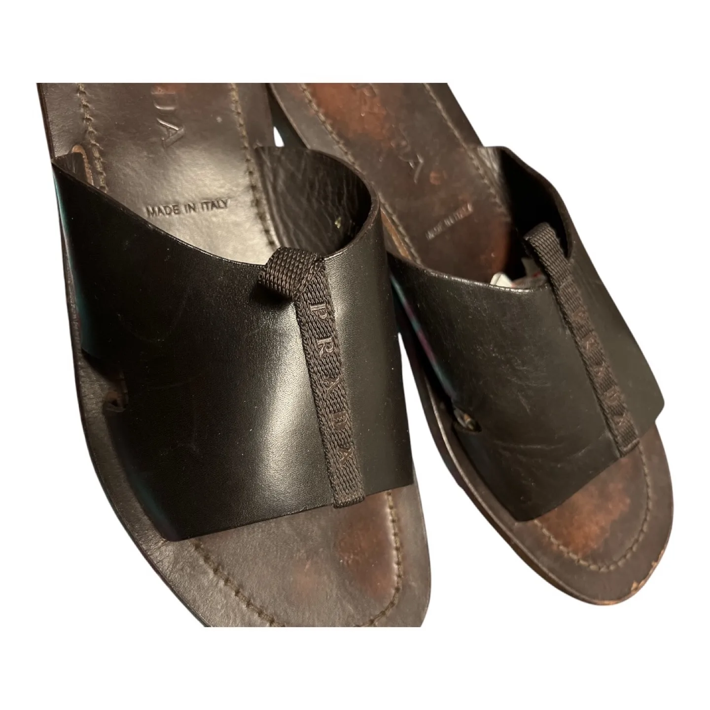 Men’s Prada Leather Slides Sandals - 8.5 image indicator(4)