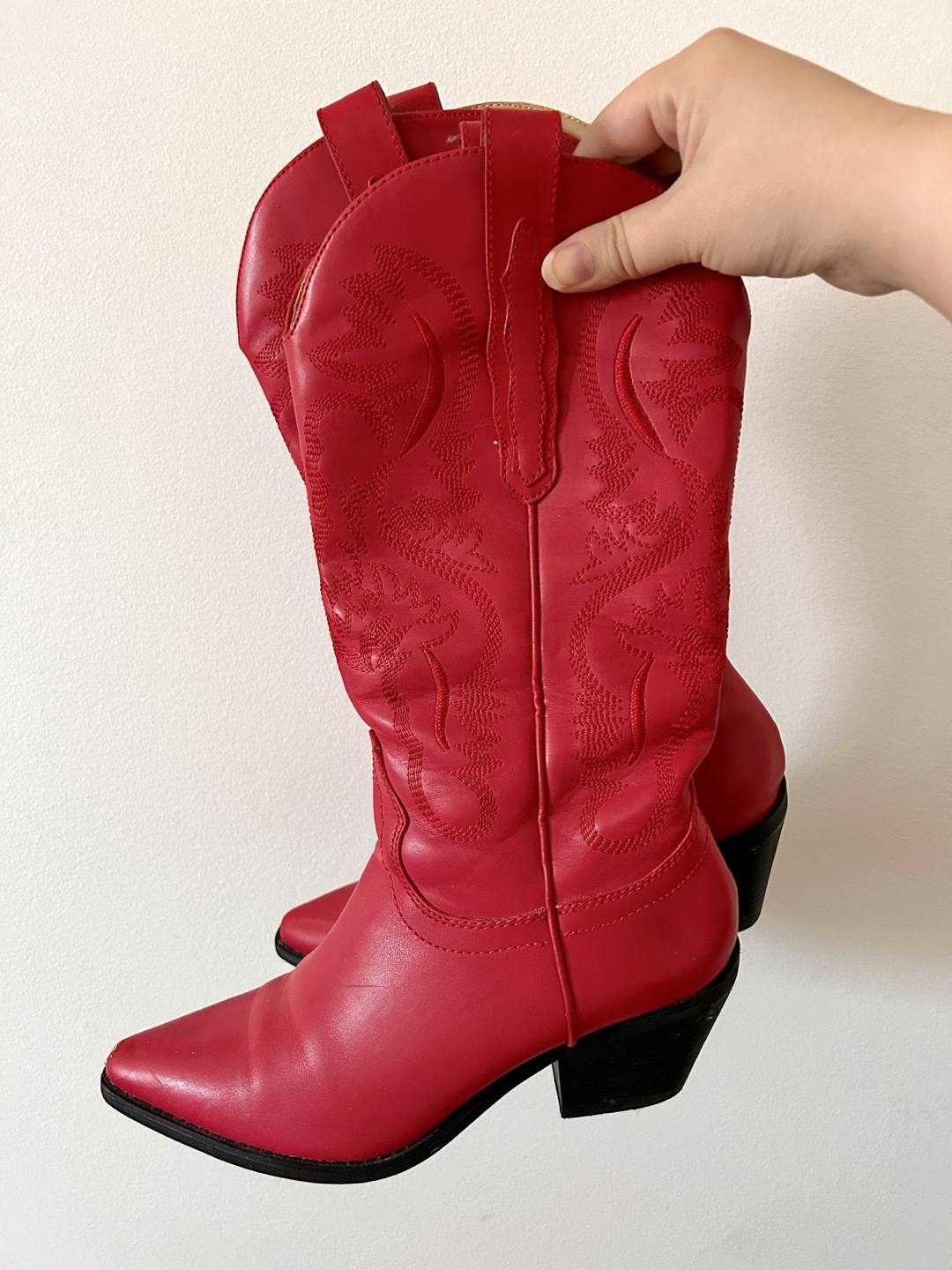 Red Leather Cowboy Boots