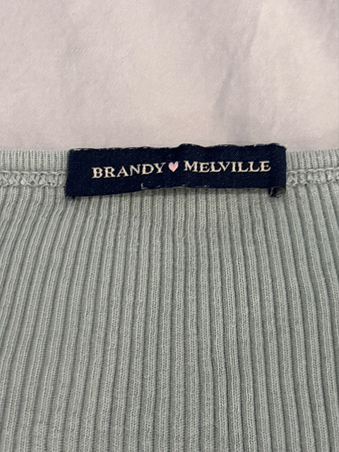 Brandy Melville Sage Green Ribbed Cardigan image indicator(2)