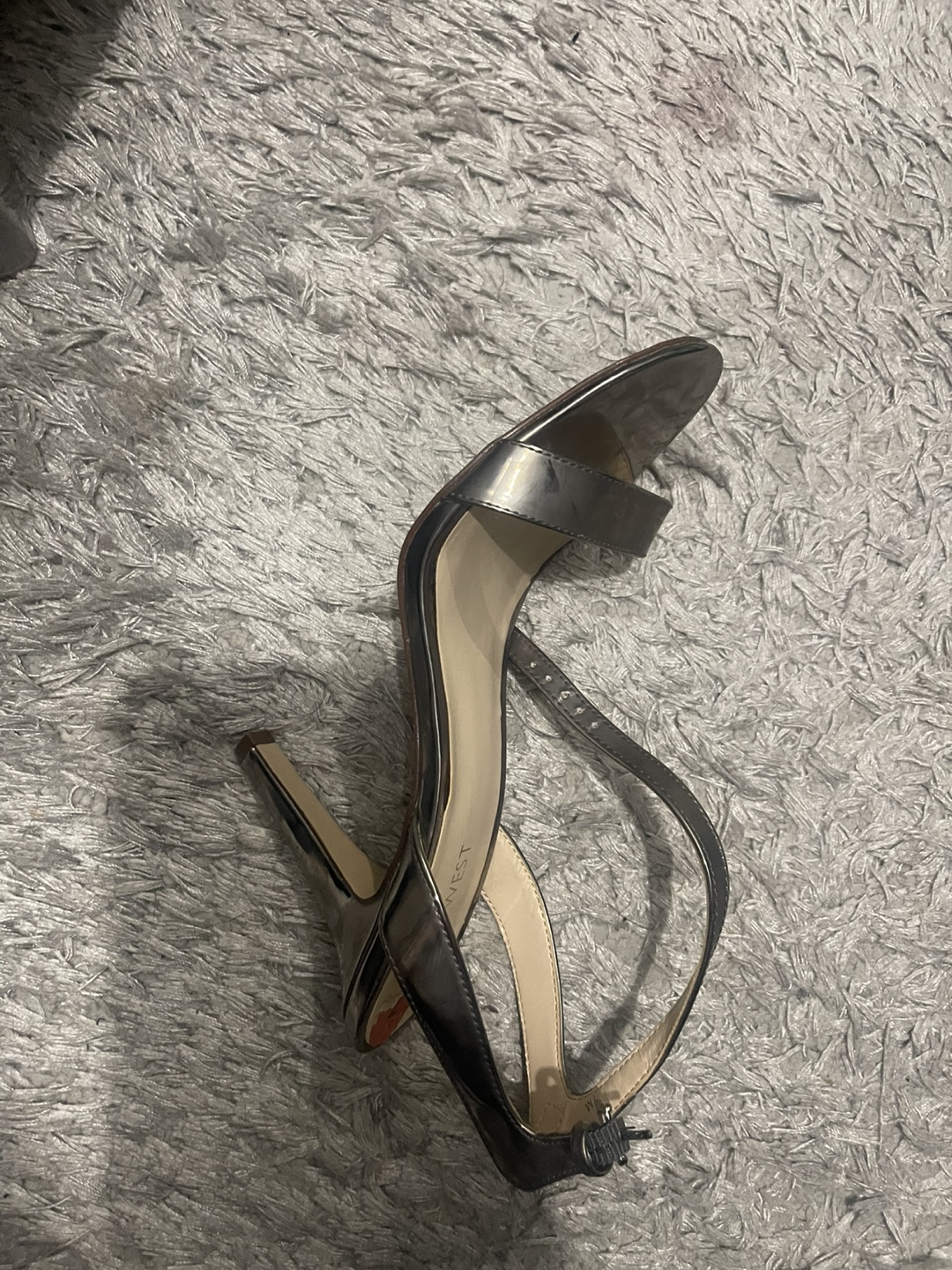 Silver metallic heeled sandals - photo 2