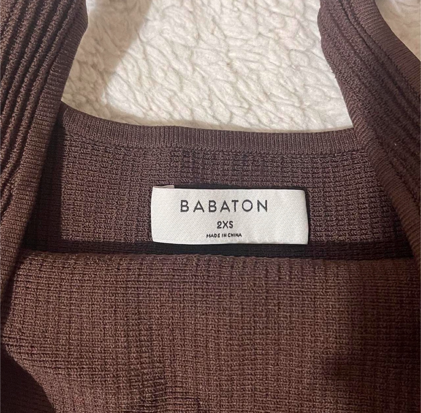 Babaton - 2XS Brown Sculpt Knit Squareneck Cropped Tank - photo 2