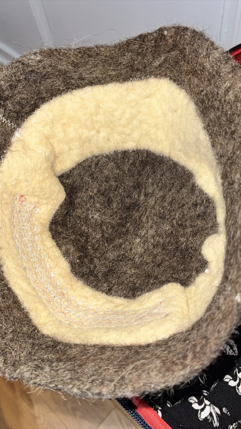 2 Vintage Hand-stitched Wool Hats for Sauna - photo 2