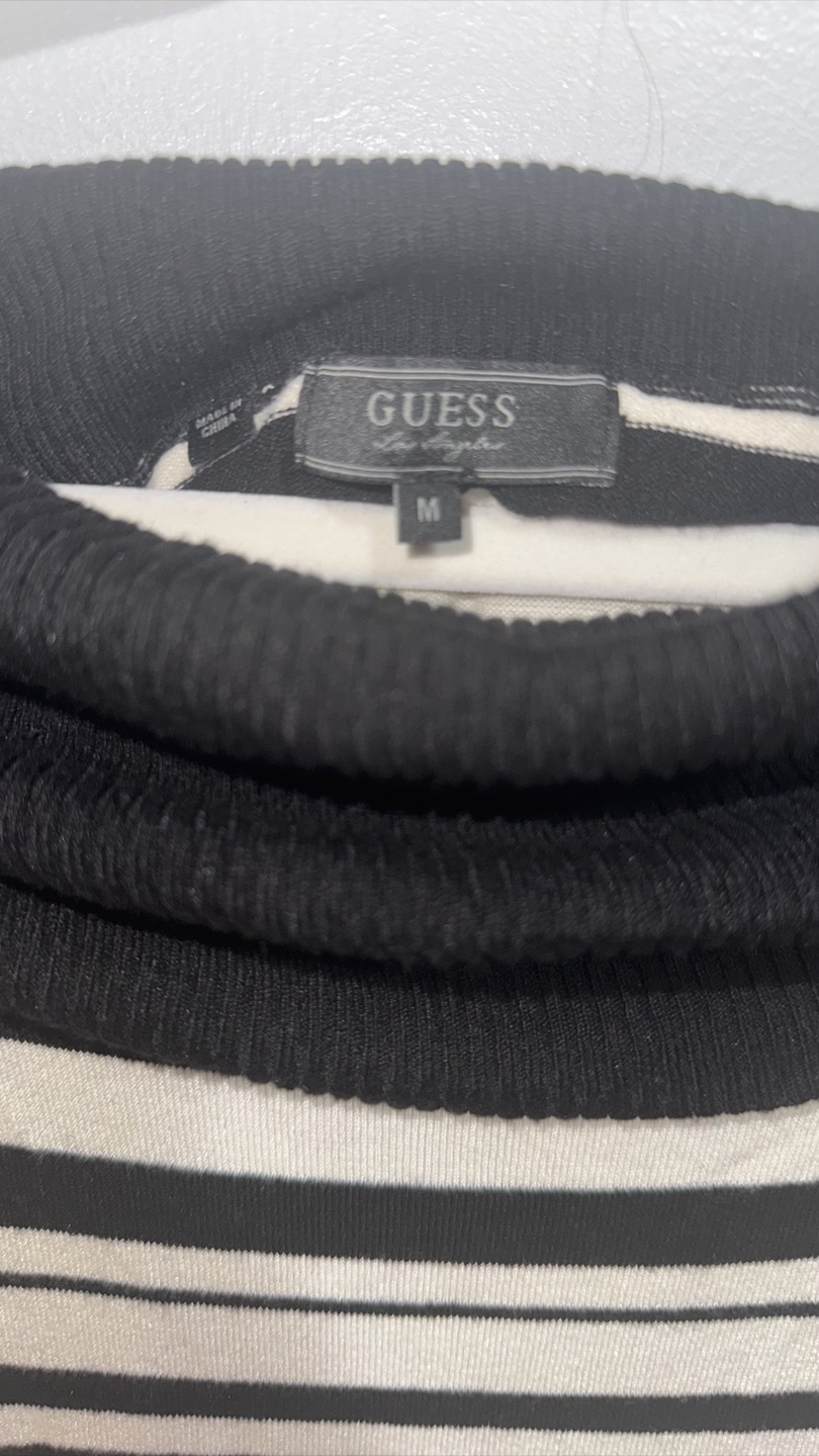 GUESS Black and White Striped Sweater Dress - photo 2