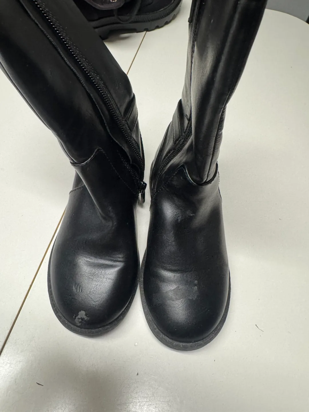 Girls' Black Riding Boots Size 10 thumbnail